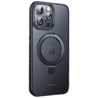 倍思支点壳【自带支架】适用iphone16promax手机壳苹果16promax保护套磁吸支架透明防摔MagSafe磁吸 全透明