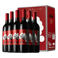 京东京造 澳洲红经典干红葡萄酒 澳洲原瓶干红750ml*6整箱礼盒装  【澳洲】经典干红整箱