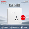 德力西 DELIXI 开关插座面板821白正斜五孔10只装套餐290灰