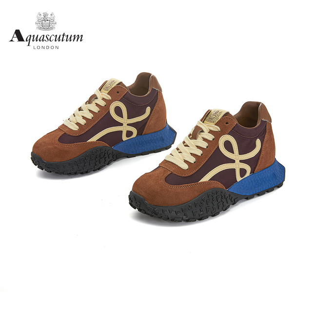 Aquascutum 雅格狮丹 厚底拼接德训鞋