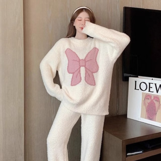 俞兆林睡衣女秋冬季云朵绒珊瑚绒加厚半边绒可外穿甜美保暖家居服套装