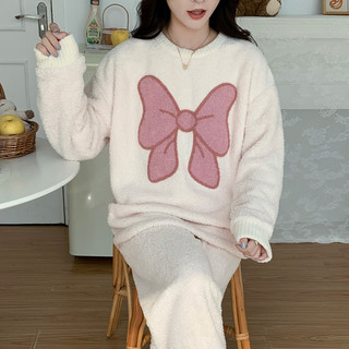 俞兆林睡衣女秋冬季云朵绒珊瑚绒加厚半边绒可外穿甜美保暖家居服套装