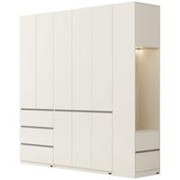 全友家居现代简约分段式一门到顶组合衣柜家用卧室家具储物衣橱家居馆 栀子白|2.4*2.4m|二门带抽+三门+边|衣柜