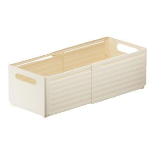 稻草熊 可伸缩橱柜收纳盒 小号一个装 奶油白