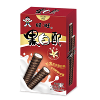 旺旺 黑白配56g巧克力味香草味椰奶味夹心卷蛋卷饼干休闲零食小吃饼干 黑白配香草味56g