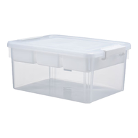 MINISO 名创优品 儿童乐高积木分类收纳盒玩具收纳箱整理储物箱透明分隔16L