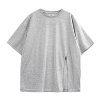 马登 MADEN针织短袖微落肩宽松基础T恤圆领亲肤大开叉oversize上衣夏女