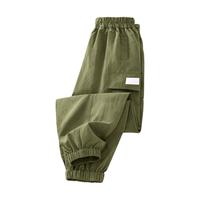 JEANSWEST CLUB真维斯女童裤子秋款2024秋季运动秋装儿童春秋装女大童工装裤 纯色军绿 150