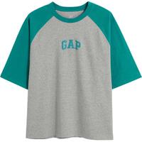 Gap 盖璞 男女装夏季款LOGO插肩袖廓形水洗棉T恤615521时尚休闲运动上衣