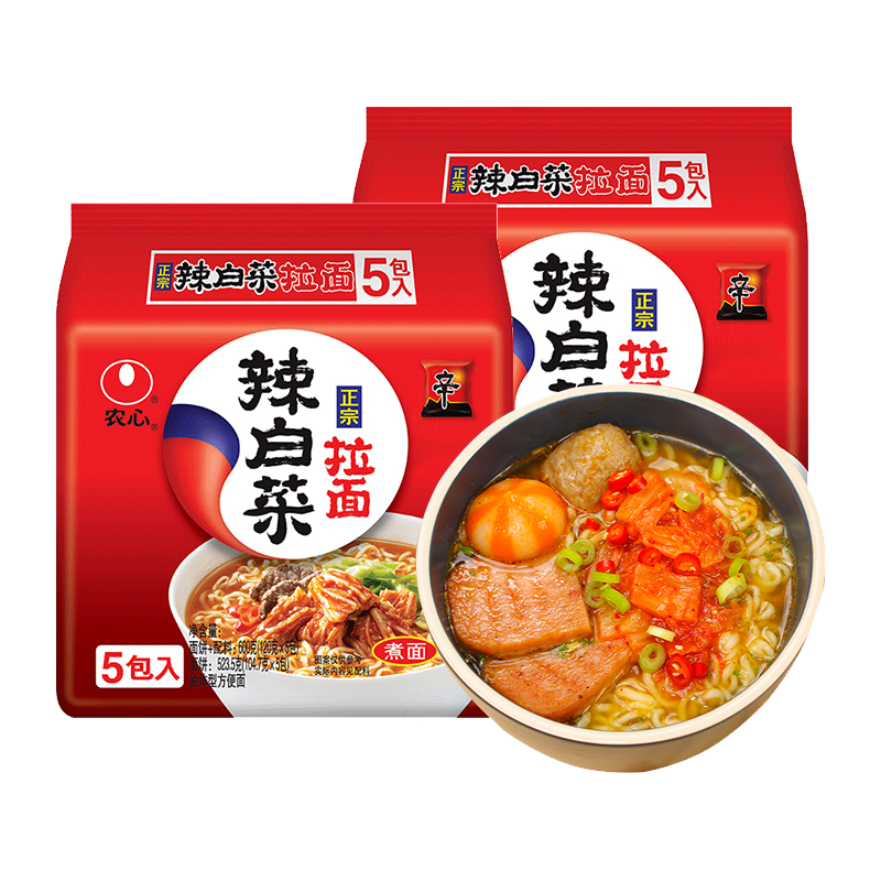 农心 辣白菜拉面 120g*10袋 方便面