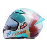 纽维 NEVA新国标3c认证电动车摩托车全盔男女四季通用全覆式dot蓝牙机车盔 珍珠白郁金香透明镜片