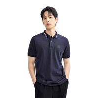 佐丹奴 祥龙刺绣莱卡棉珠地针织短袖POLO衫 男