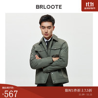巴鲁特 Brloote 工装夹克男士复古时尚翻领加厚保暖棉服秋冬 绿色 185/104A