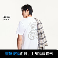 【重磅棉】杰克琼斯男装2025年秋季立体绒感印花男士短袖T恤 165/88A/XS A06本白色-1