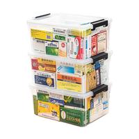 禧天龙透明收纳箱衣服整理箱药箱 口罩收纳盒内衣玩具储物箱 透白大号3个【40.5*29.5*18cm】