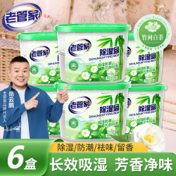 老管家 竹间白茶除湿盒230g家用干燥剂室内衣柜房间汽车吸湿袋防霉防潮剂 230g*6盒