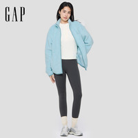 GAP男女装2025秋季logo抱抱绒拉链立领卫衣786538 淡蓝色 XL (180/100A) 亚洲尺码