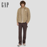 GAP男女装2025秋季logo抱抱绒拉链立领卫衣786538 卡其色 M (170/92A) 亚洲尺码