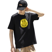 adidas 短袖t恤男装笑脸印花圆领上衣H62013 L