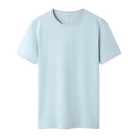 罗蒙（ROMON）纯棉t恤男短袖夏季薄款时尚休闲纯色男士百塔打底体白t恤衫男装 黑色 XL