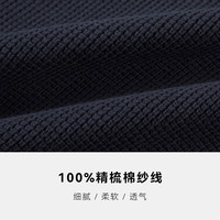 暇步士（Hush Puppies）【舒适全棉】男装2025秋季简约基础款休闲高领开身线衣 墨蓝色 M