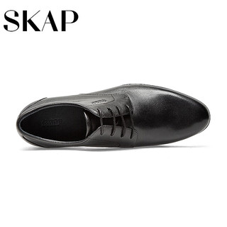圣伽步（SKAP）皮鞋男士商务休闲德比软底正装鞋 黑色 39