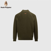 暇步士（Hush Puppies）【舒适全棉】男装2025秋季简约基础款休闲高领开身线衣 雪松深绿 3XL