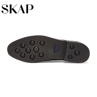 圣伽步（SKAP）皮鞋男士商务休闲德比软底正装鞋 黑色 39