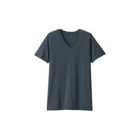 無印良品 MUJI 无印良品 無印良品 MUJI 男式  棉冬季 V领 短袖T恤  打底衫FA199C3A 深灰色