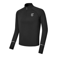 马孔多()原创单品|加绒立领半开拉链跑步上衣4代吸湿排汗黑色男M