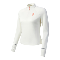 马孔多（）原创单品｜加绒立领半开拉链跑步上衣4代吸湿排汗骨白色女2XL