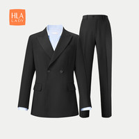 HLA海澜之家西服套装女24春秋商务通勤西装女装 黑色（净色）(Y1) 160/84A(M)