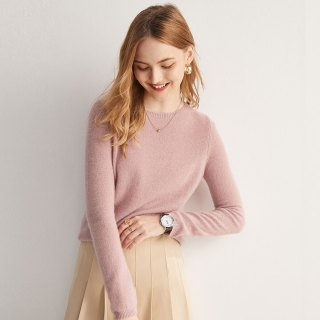 PALUOPO 帕罗 100%纯羊绒秋冬2025圆领纯色套头针织打底衫毛衣