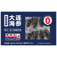 百年渔港大连冷冻即食海参1kg 共30-40只 辽刺参礼盒