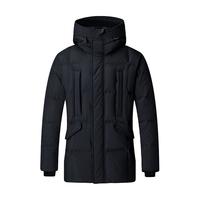 七匹狼（SEPTWOLVES）【防泼水】羽绒服休闲户外男装外套连帽加厚羽绒服 001(黑色) XL 180/100A