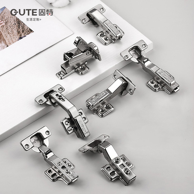 固特 大角度铰链 液压缓冲铰链 175度带阻尼 常规不锈钢铰链 半盖（固装）