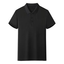 罗蒙 冰丝短袖t恤  黑色 XL
