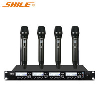 狮乐 SHILE）一拖四无线麦克风 鹅颈话筒视频会议主持培训演讲专业舞台演出无线话筒 SH-20配4手持