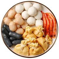 万景 一人火锅餐350g/袋 食材250g  汤包100g 白虾墨鱼丸福袋虾肠等