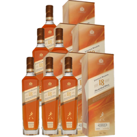 尊尼获加（JOHNNIE WALKER）铂金18年苏格兰调和型威士忌750ml*6