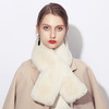 达芬奇密码 冬季流行时尚可爱仿獭兔毛纯色围脖 奶白