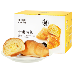 来伊份 休闲营养早餐 牛角面包  牛角面包 630g 约20袋 普通盒装