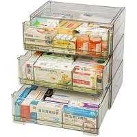 STORAGE STORY 收纳总动员 透明药箱药物收纳盒抽屉式药品收纳柜家用置物架医药箱多层家庭装