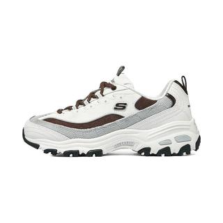 斯凯奇（Skechers）女鞋奶茶熊厚底增高老爹鞋百搭舒适潮流休闲运动鞋 乳白色/棕色/OWBR 37