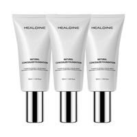 HEALOINE 稀洛因水光粉底液素颜霜持妆自然保湿遮瑕疵BB霜 【韩女水光肌】3支+3个粉扑