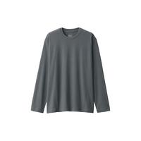 無印良品 MUJI（無印良品 ）男式 水洗 天竺织 圆领长袖T恤 男士打底衫男款秋季AB1LLA4A 中灰色 M （170/92A）