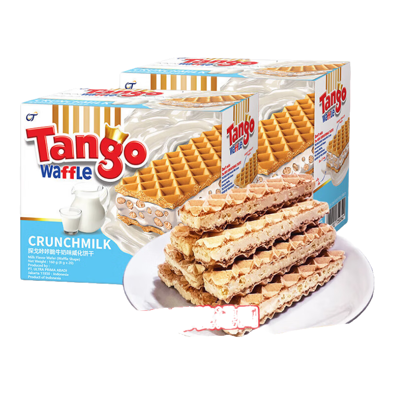 天章Tango探戈咔咔脆威化饼干160g牛奶巧克力芝士榛子聚会办公零食 巧克*2 320g