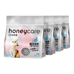 Honeycare 好命家木薯猫砂混合钠基矿石猫砂膨润土 不易粘底易结团 好命天生 木薯矿石混合猫砂2.4kg*4包