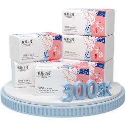 丽邦 抽纸4层整箱抽纸巾餐巾纸软抽家用面巾纸柔软亲肤无香 生活系列 4层 300张*1