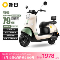 京东百亿补贴：新日 丽曼 电动摩托车 60V20AH 烟灰绿